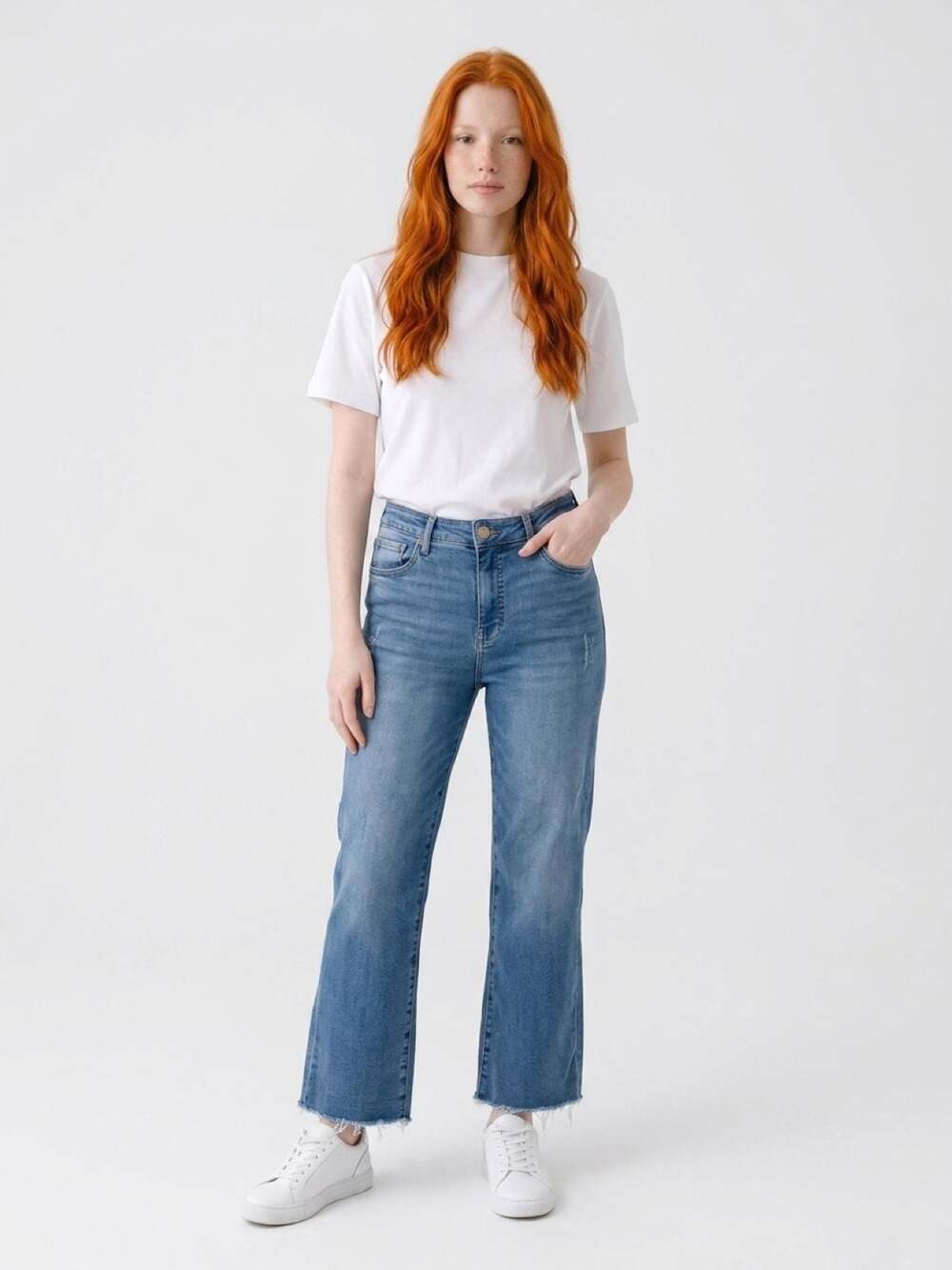 KUT from the Kloth High Rise Raw Hem Crop Jeans Size 10 - Picture 2 of 3